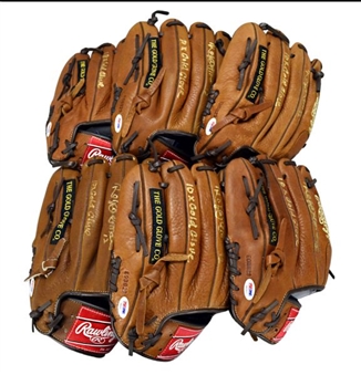 Lot of (6) Roberto Alomar Signed & Inscribed 10x Gold Glove Rawlings Baseball Gloves